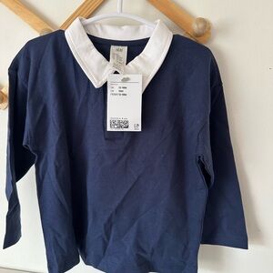 H&M Dark Blue Shirt with White Collar